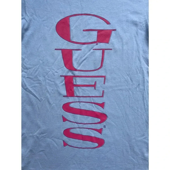 Vintage 80s 90s Guess Single Stitch T-Shirt Made in USA Short Sleeve Spellout - Picture 4 of 10